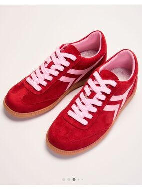 Vici Lorlai Red & Pink Faux Suede Sneakers